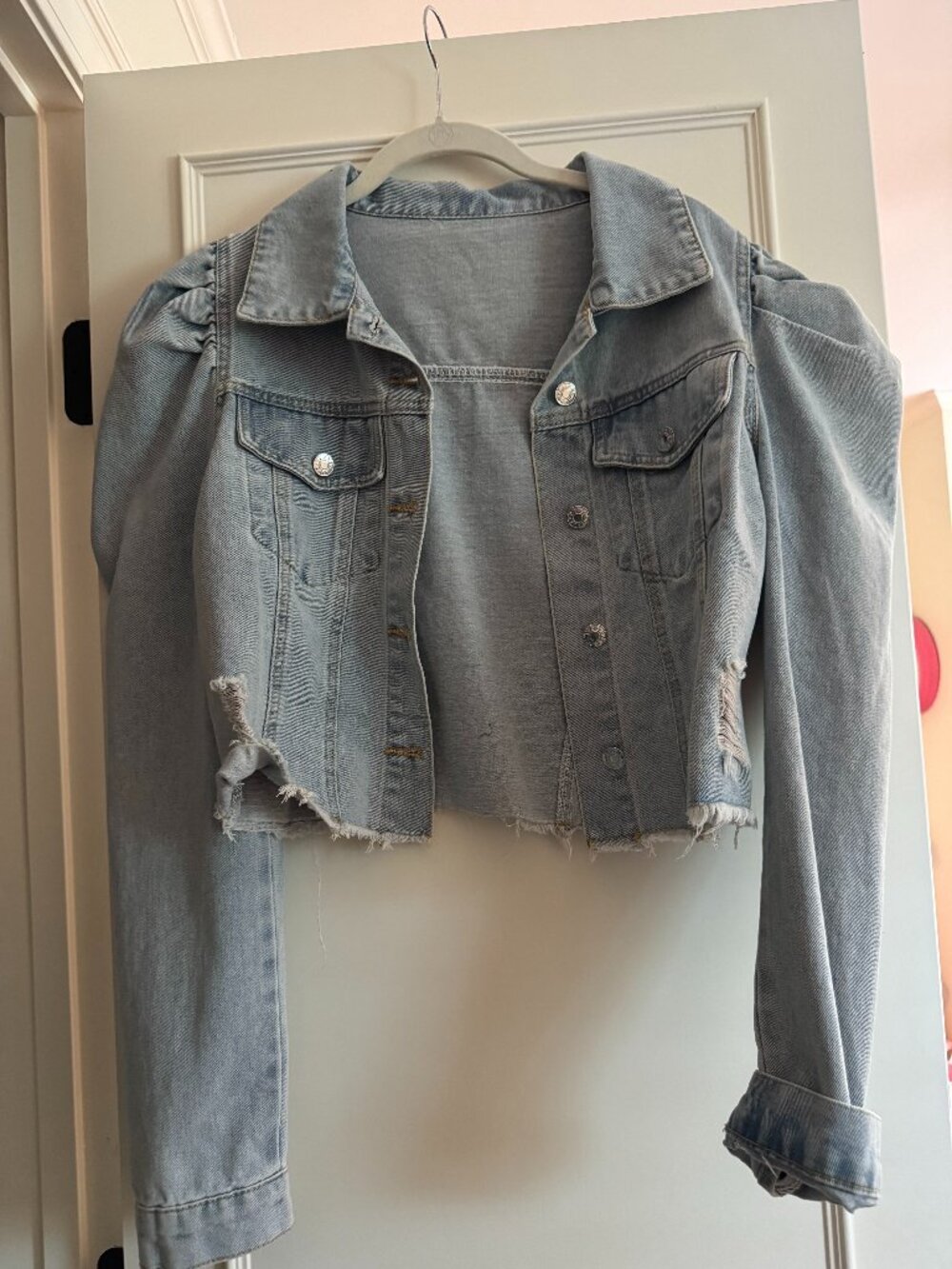 Ruffle jean jacket